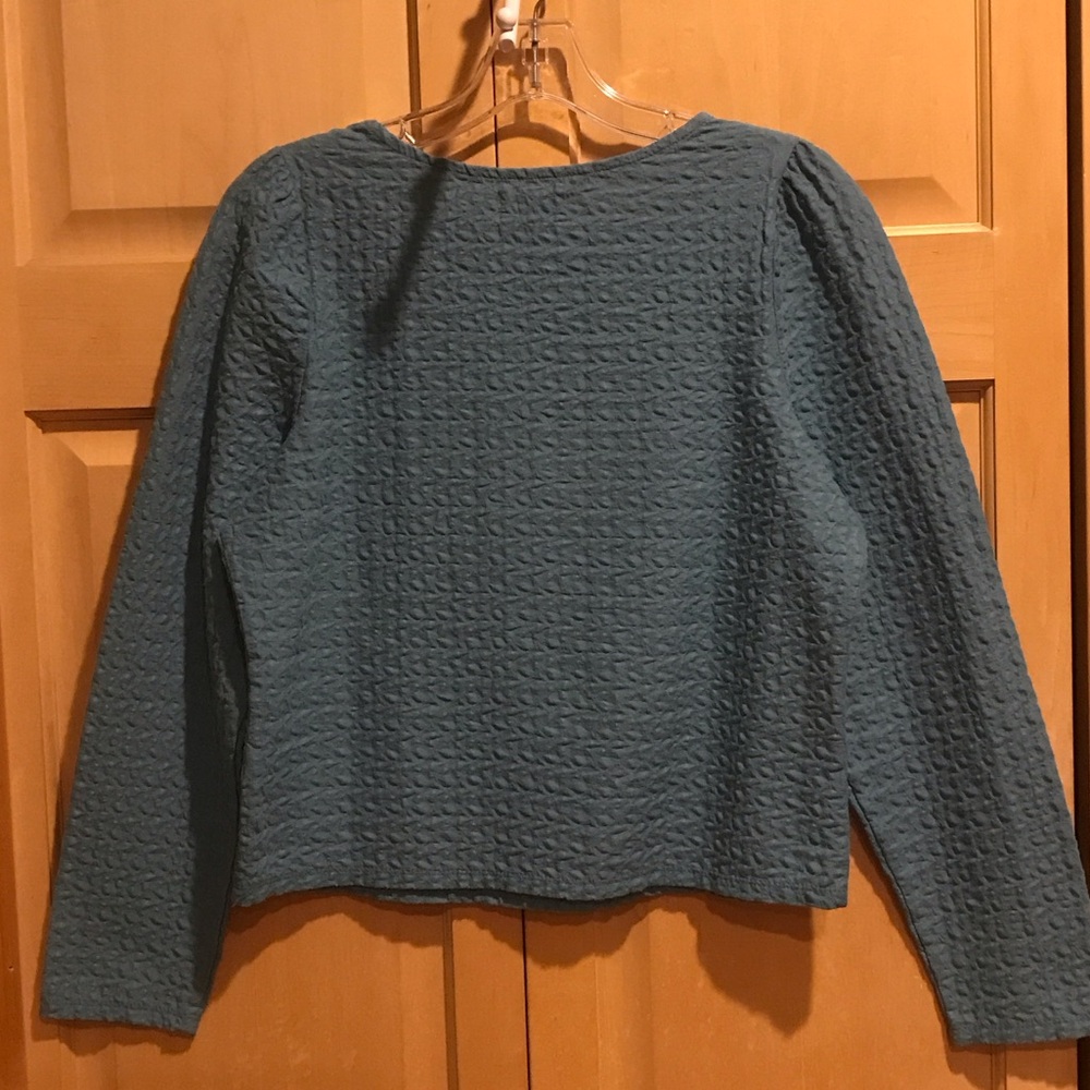 New Maurices Teal Long Sleeve Textured Top - Picture 5 of 6